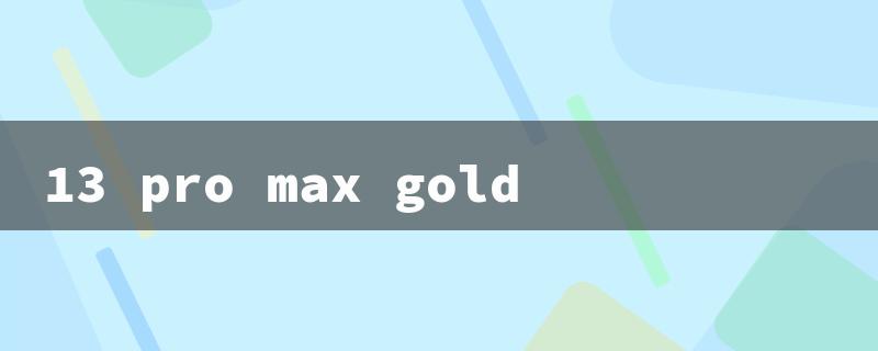 13 pro max gold（Gold iPhone 13 Pro Max）