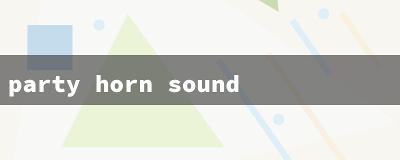 party horn sound（Party Horn DJ SFX）