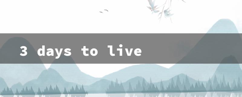 3 days to live（3 Days to Live）